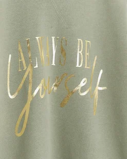 Girls khaki oversized hoodie and leggings set