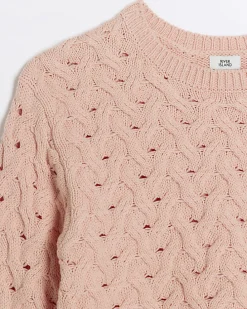 Girls peach textured jumper