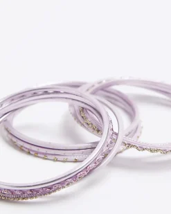 Girls pink bangle bracelet 3 pack