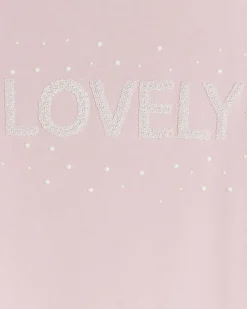 Girls pink graphic frill sleeve t-shirt