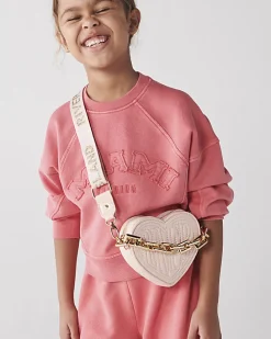 Girls Pink Heart Cross Body Bag