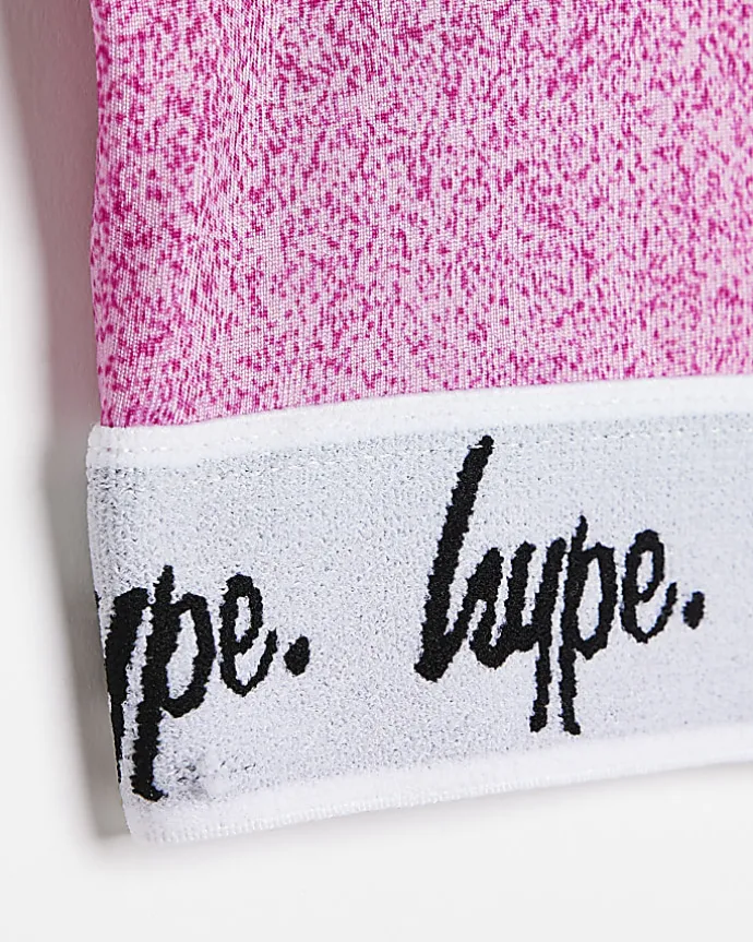 Girls pink HYPE speckled ombre bralet
