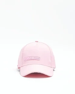 Girls pink monogram cap