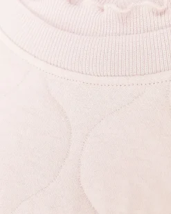 Girls pink quilted frill sweatshirt