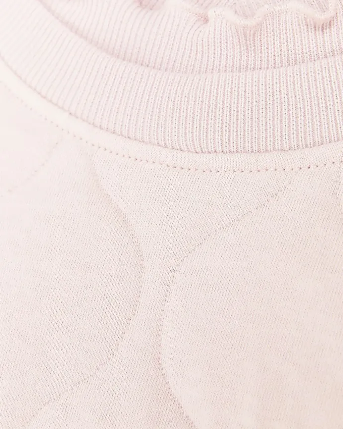 Girls pink quilted frill sweatshirt