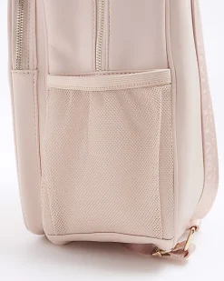 Girls pink quilted heart backpack