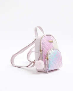 Girls pink quilted ombre backpack