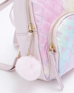 Girls pink quilted ombre backpack