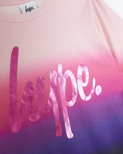 Girls purple Hype ombre t-shirt