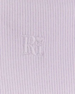 Girls purple rib embroidered logo crop vest