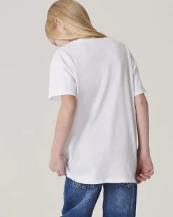 Girls white corsage love t-shirt