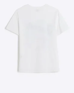 Girls white embellished queen bee t-shirt