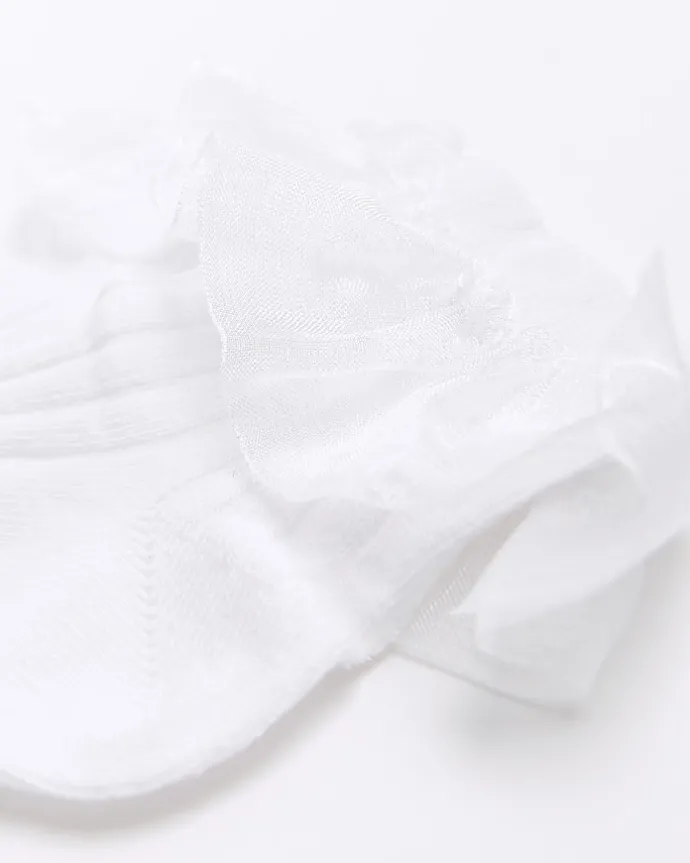 Girls white frill socks 2 pack