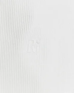 Girls white rib embroidered logo crop vest