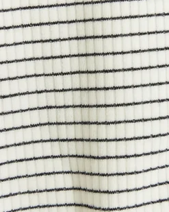 Girls white rib stripe high neck tank top