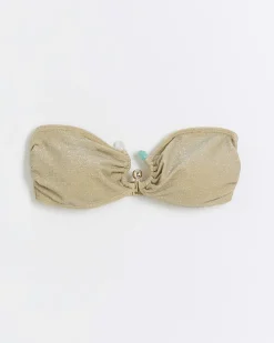 Gold bandeau bikini top