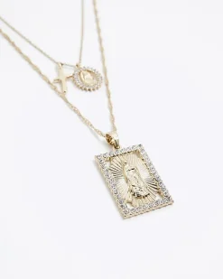 Gold Coin and Charm Necklace