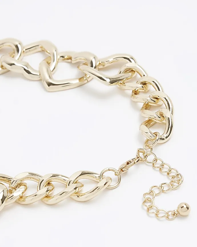 Gold Heart Chain Necklace