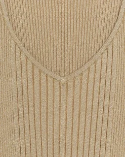 Gold long sleeve jumper midi dress