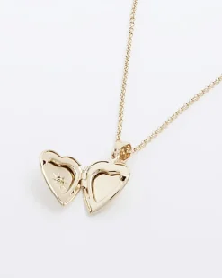 Gold May Birthstone Heart Necklace