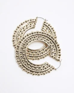 Gold oversized hoop earrings