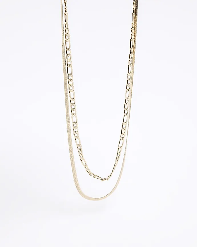 Gold Snake Chain Multirow Necklace