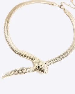 Gold Snake Collar Necklace