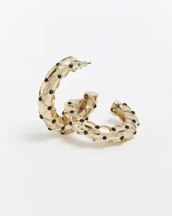 Gold Stud Hoop Earrings