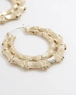 Gold textured hoop earrings