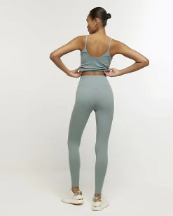 Green high waisted leggings
