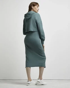 Green maternity dress and jumper set