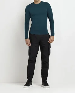 Green Muscle fit long sleeve t-shirt