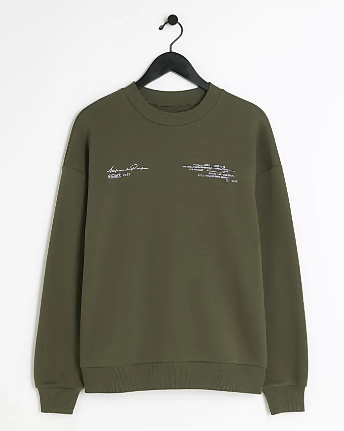 Green oversized fit graphic sweatshirt