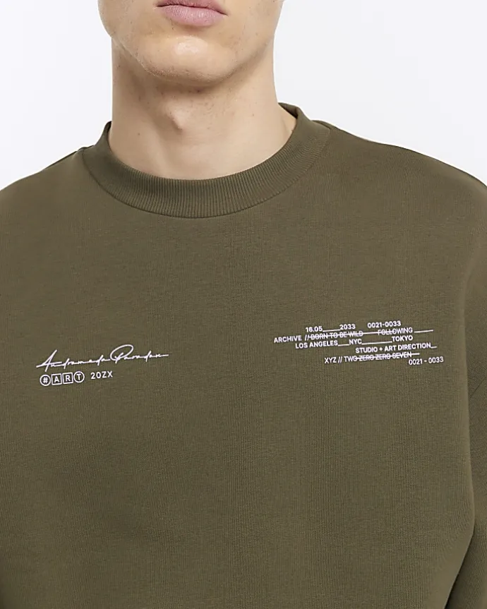 Green oversized fit graphic sweatshirt