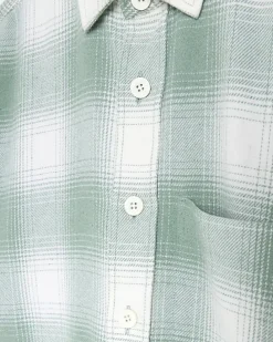 Green regular fit check long sleeve shirt