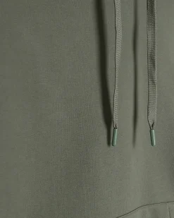 Green regular fit plain hoodie