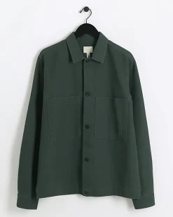 Green regular fit pocket overshirt