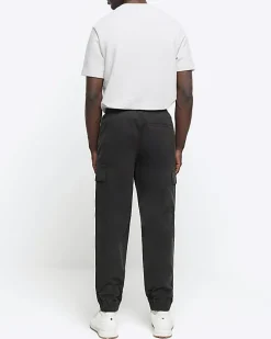 Green regular fit seam cargo trousers