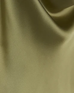 Green satin cowl neck cami top