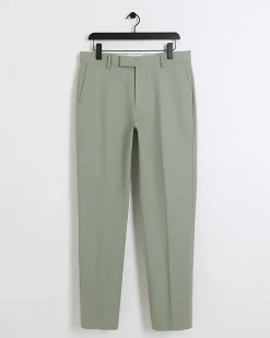 Green slim fit smart chino trousers