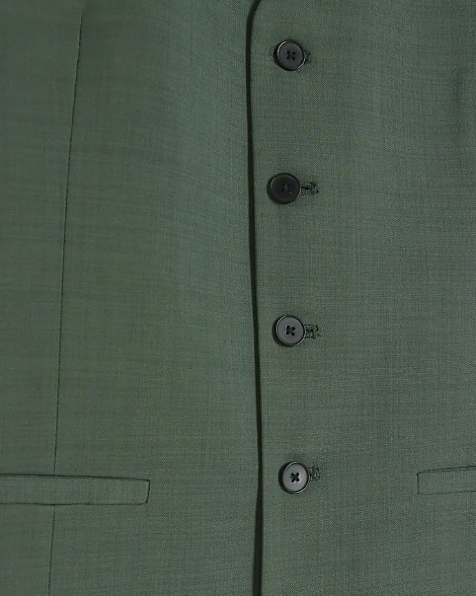 Green slim fit waistcoat