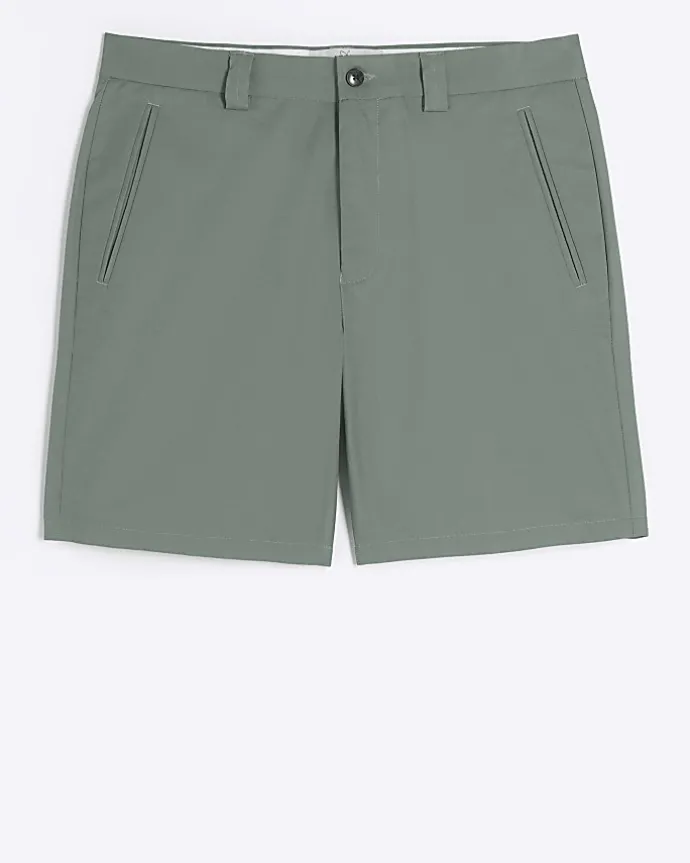 Green tapered fit shorts