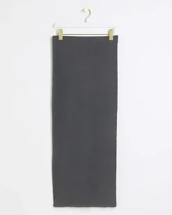 Grey Dark Pencil Jersey Maxi Skirt
