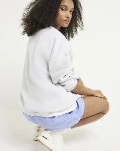 Grey embossed graphic sweatshirt