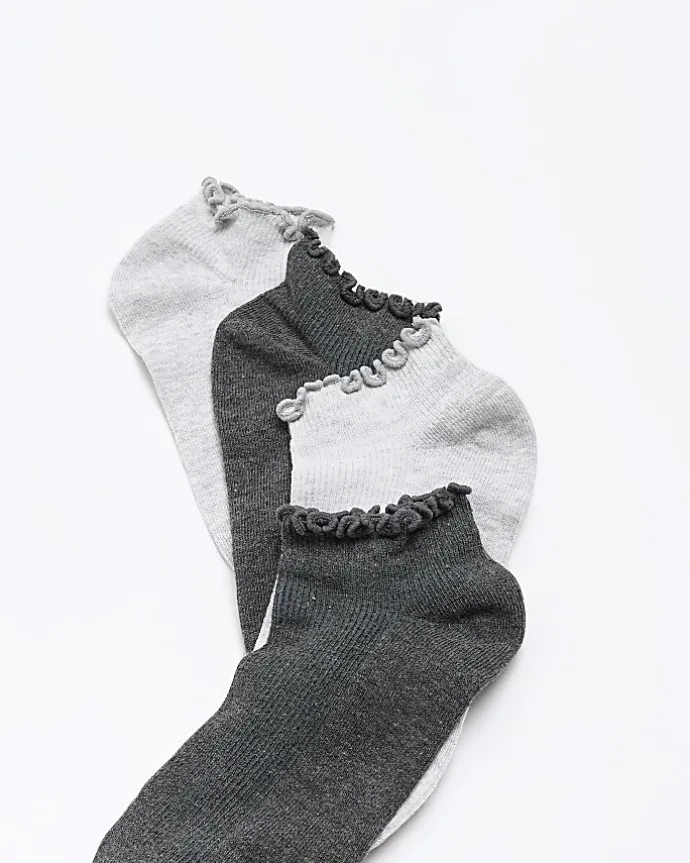 Grey frill socks multipack
