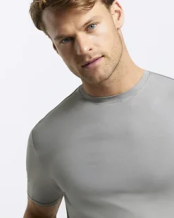 Grey muscle fit t-shirt