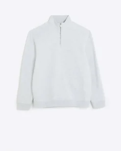 Grey regular fit funnel sweatshirt
