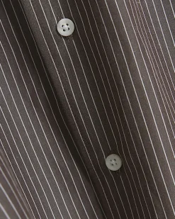 Grey regular fit stripe long sleeve shirt
