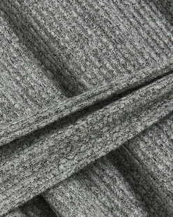 Grey rib belted jumper mini dress