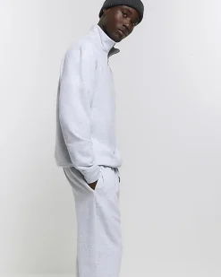 Grey slim fit plain joggers
